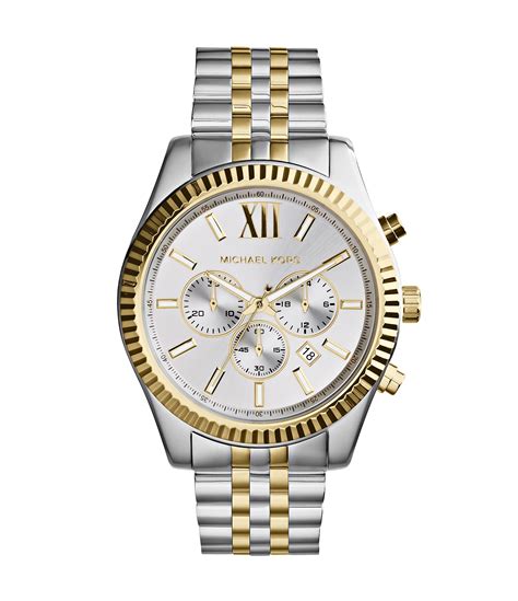 michael kors men's lexington two tone watch|Michael Kors lexington chronograph watch.